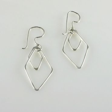 D9: Handcrafted Double Diamond Earrings | Jenni K - Fine Handcrafted ...