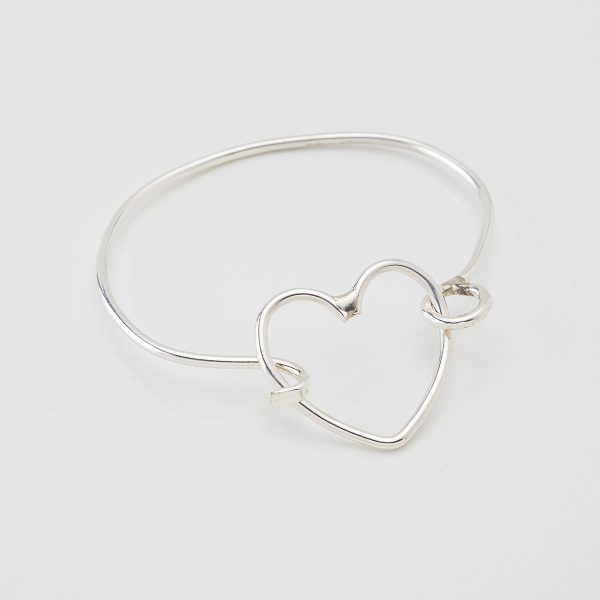 H2-15: Handmade Heart Cuff Bangle with Clasp