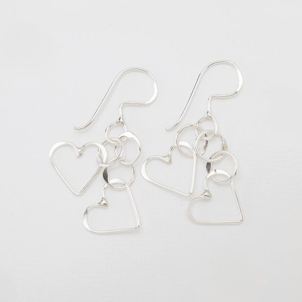 H2-7: Handcrafted Hearts & Circles Dangle Earrings