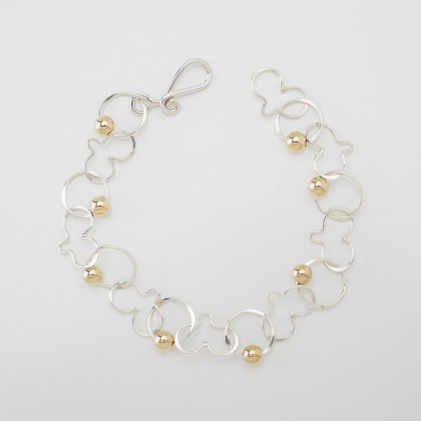 OF14: Handcrafted Heart & Circle with Beads Bracelet