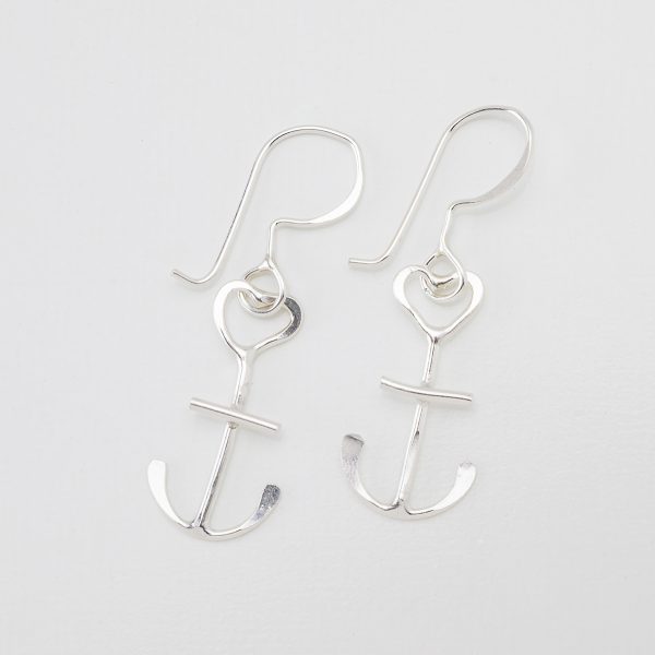 F2-35: Anchor and Heart Earrings