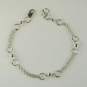 A25: Rope Chain Anklet With Circles & Beads