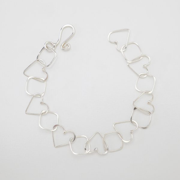 H2-16: Square and Heart Linked Bracelet