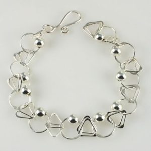 A11: Linked Bracelet With Triangles, Circles & Beads