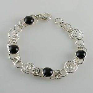 BG12: Twisted Snail and Black Onyx Bracelet