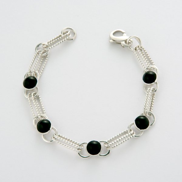 BG61: Twisted Metal Black Onyx Bracelet