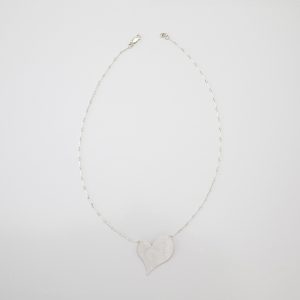 H2-38: Solid Textured Asymmetrical Heart On 19" Chain