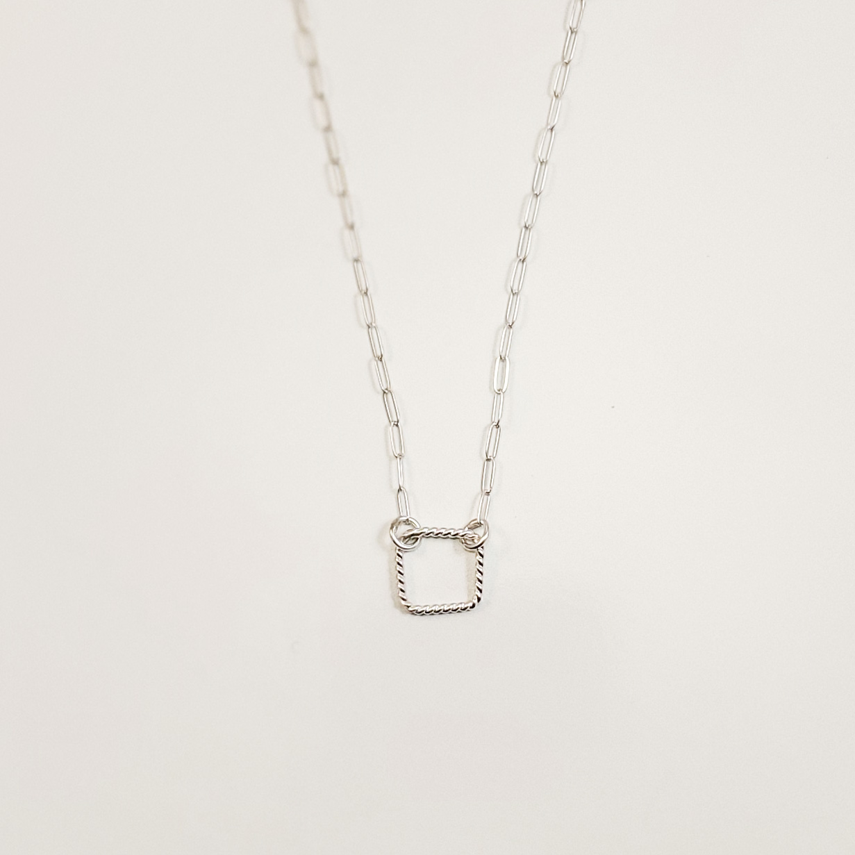 SQ68: The Twisted Square Chain Necklace